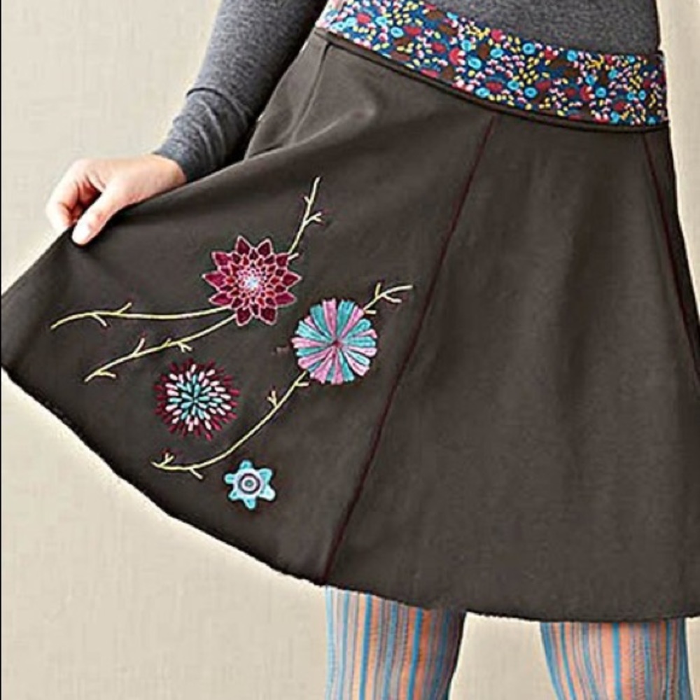 Matilda Jane Ebony Brown Floral Stellar Skirt - Women